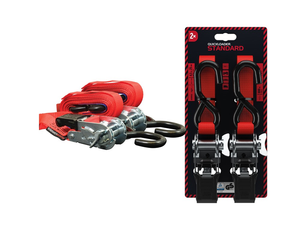 Quickloader Popruh dvoudílný s ráčnou 800 kg 4,5 m x 25 mm 2dílný