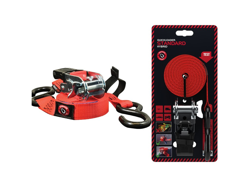 Quickloader Popruh dvoudílný s ráčnou a magnetem Hybrid 800 kg 4,5 m x 25 mm