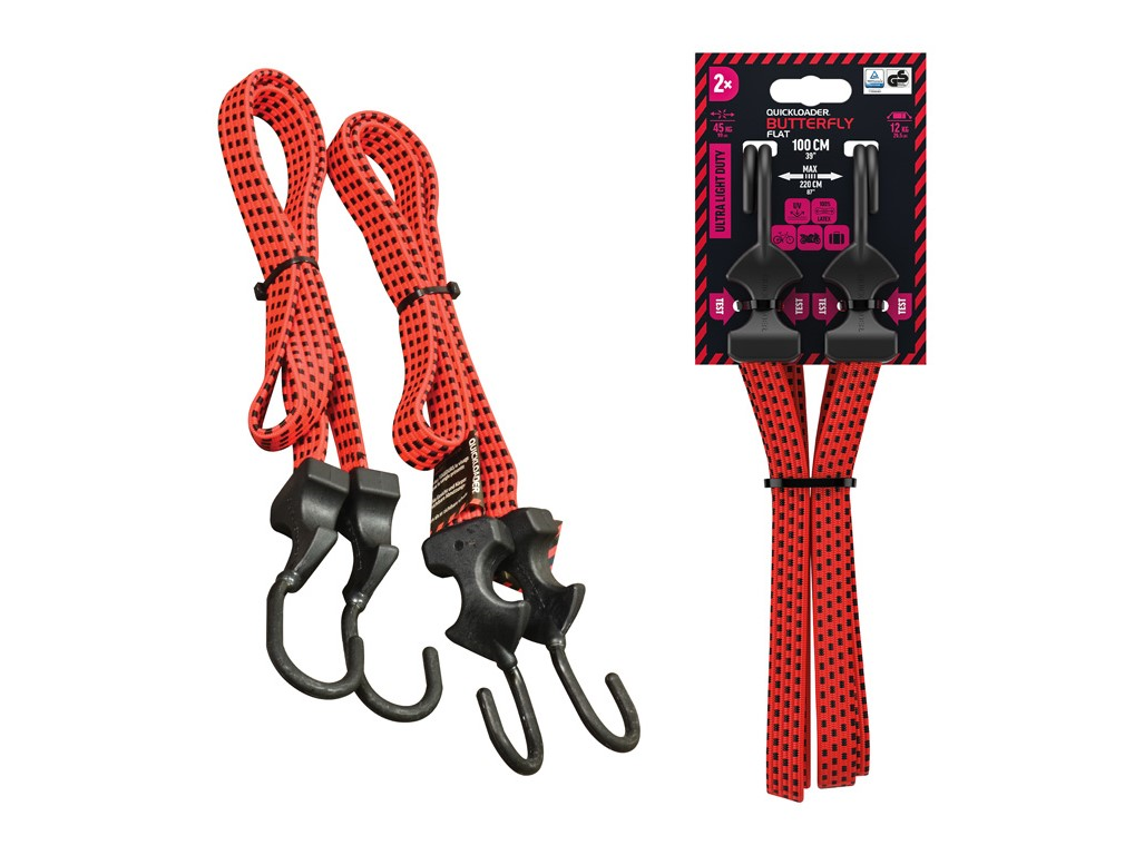 Quickloader Guma upínací plochá Butterfly Flat 45 kg 100 cm x 18 mm 2dílný