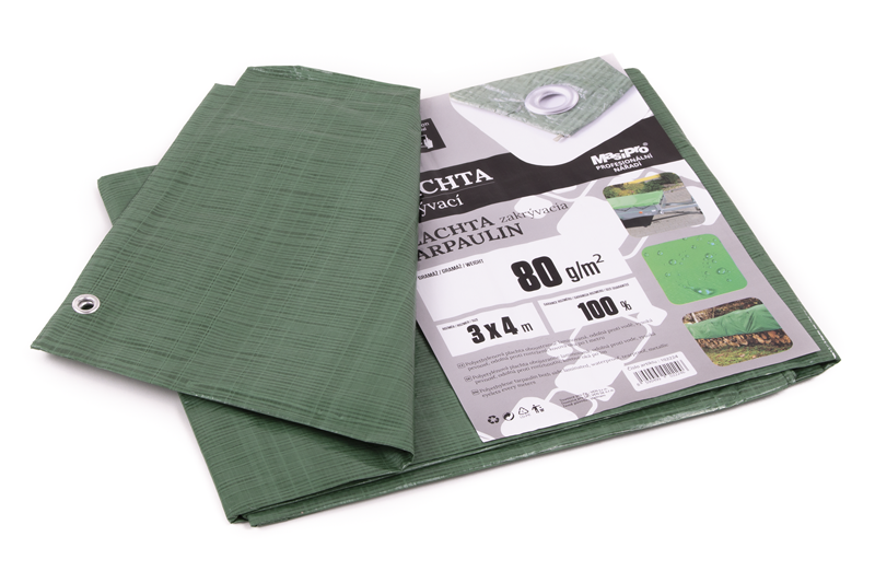 Plachta 80g ZELENÁ 3x4 m