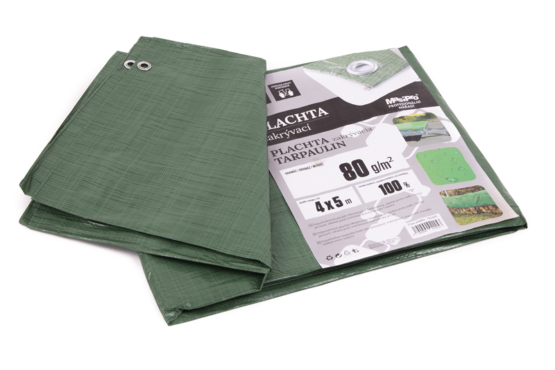 Plachta 80g ZELENÁ 4x5 m