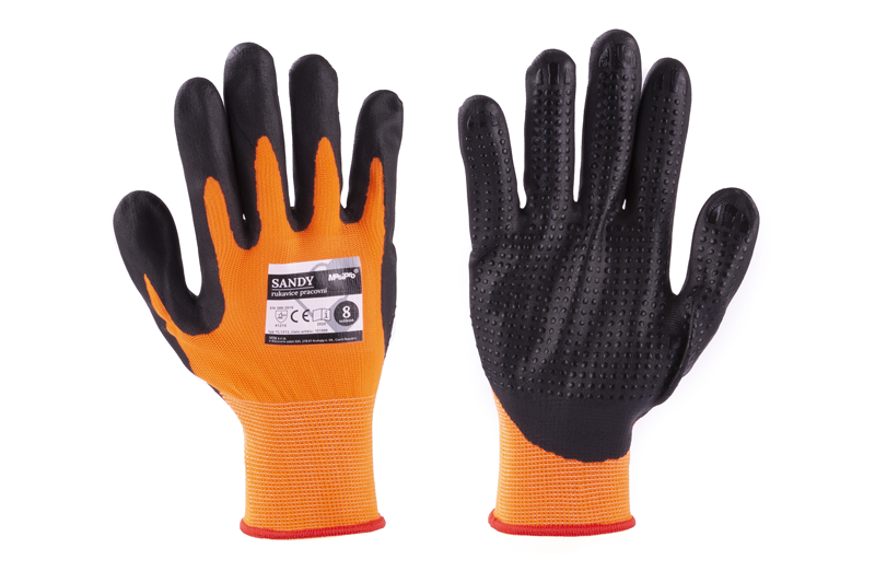 Rukavice SANDY 8" oranžovo-černé