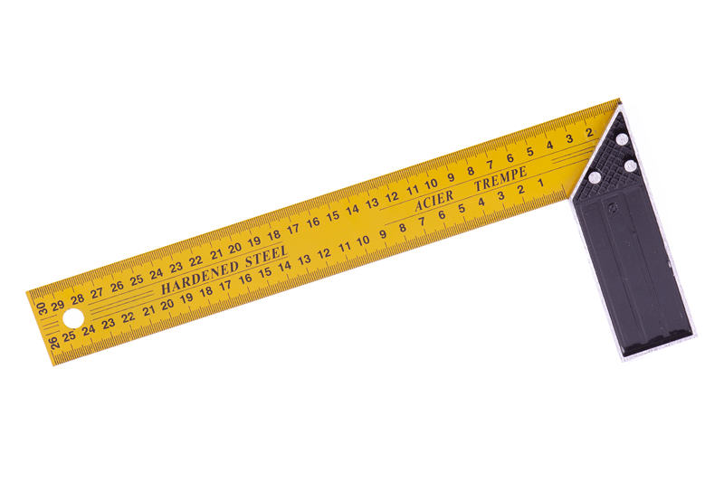 Úhelník ocel žlutý 30 cm