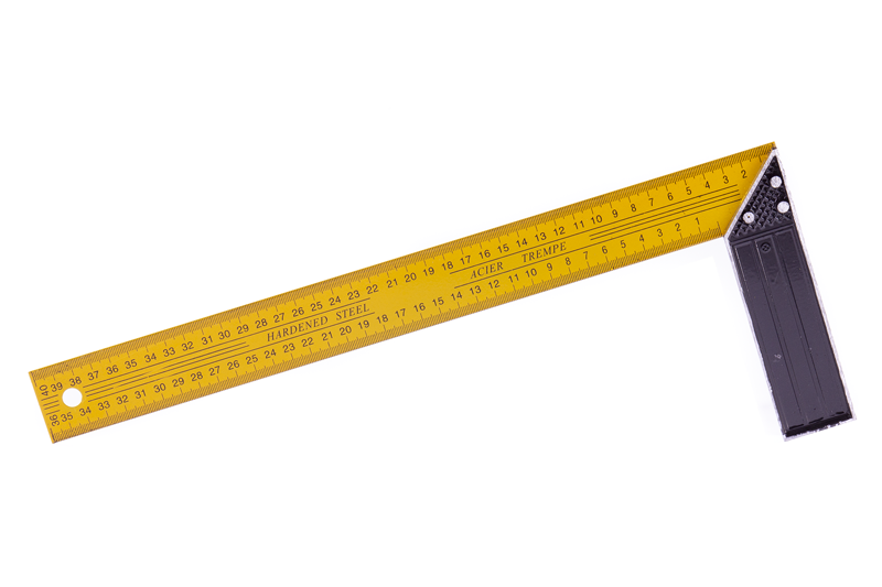 Úhelník ocel žlutý 40 cm