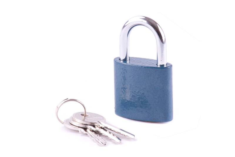 Zámek visací ocel 45 mm modrý