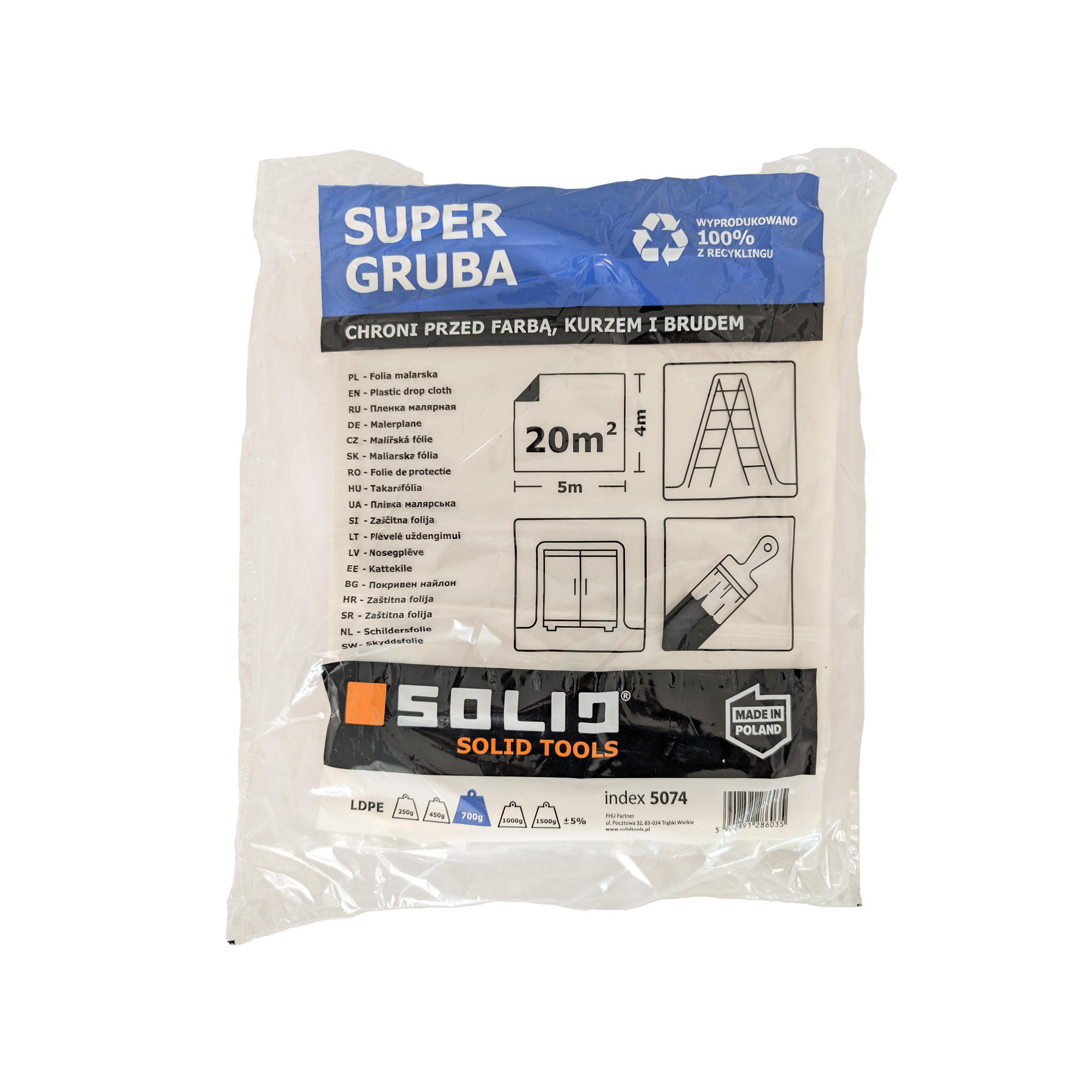 Fólie mikro 40my 4x5 m Solid SUPER