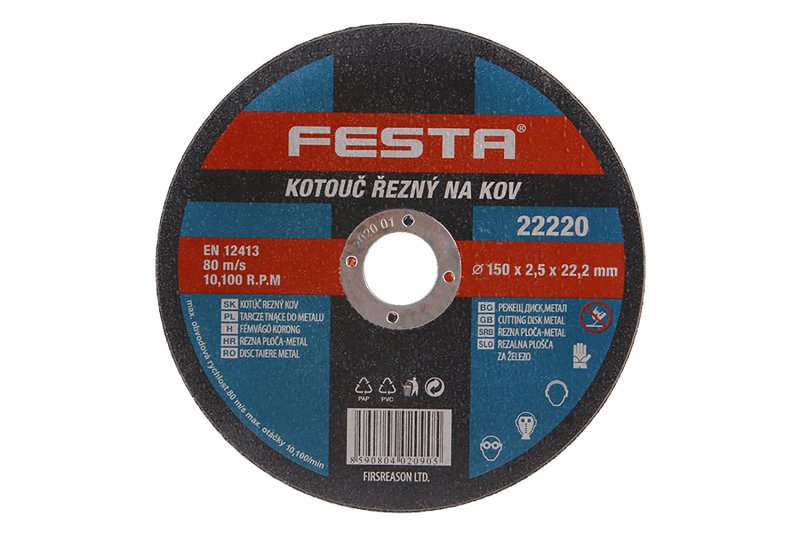 Festa Kotouč řezný na kov 150x2.5x22.2mm