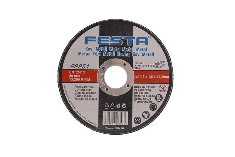 Festa Kotouč řezný na kov 115x1.6x22.2mm