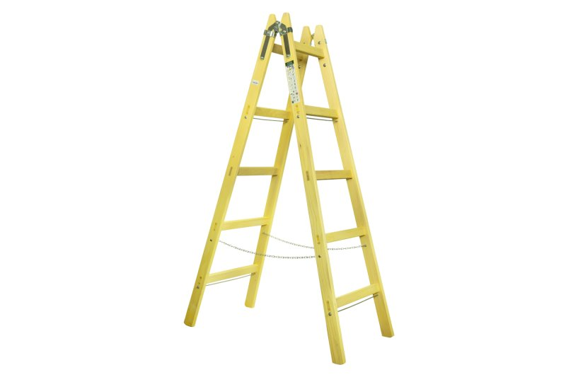 Štafle dřevěné PROFI, 5 příček, L = 166,5 cm