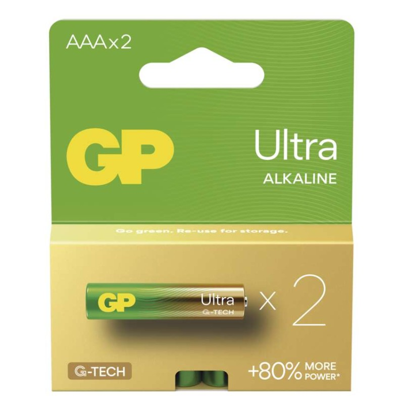 GP Baterie alkalická Ultra AAA (LR03) 1,5V - 2ks