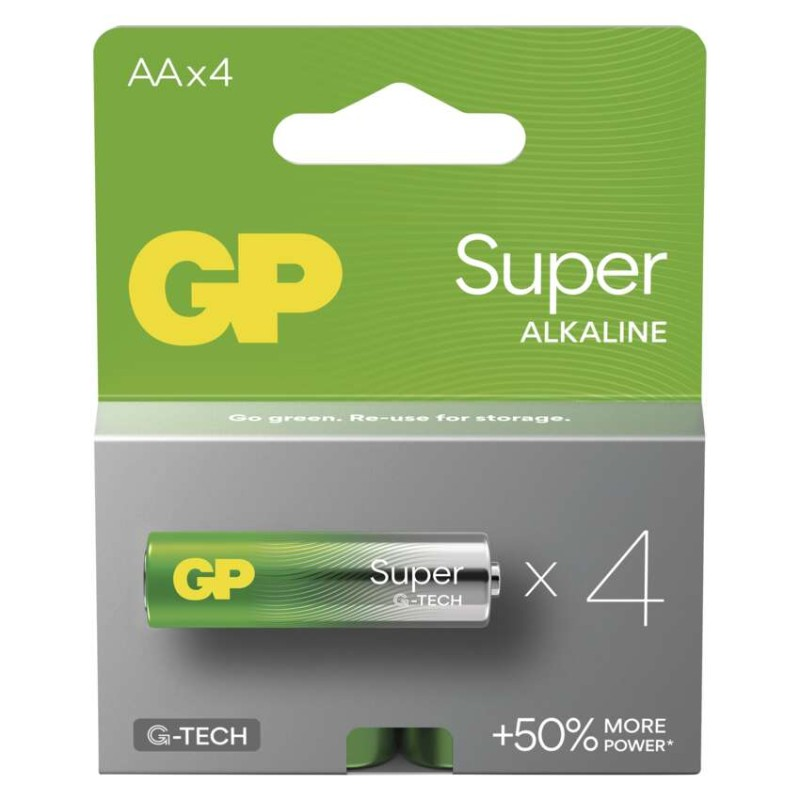 GP Baterie alkalická Super AA (LR6) 1,5V - 4ks