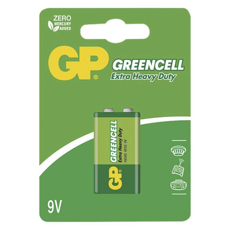 GP Baterie zinková Greencell (6F22) 9V - 1ks