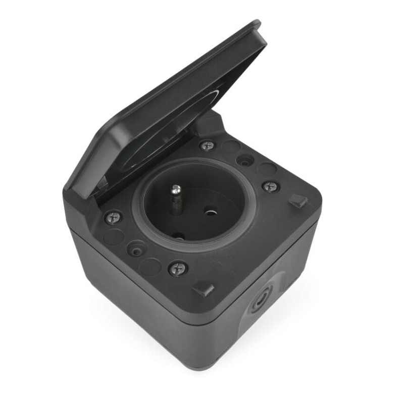 Emos Zásuvka nástěnná Cyklone / IP55 / černá