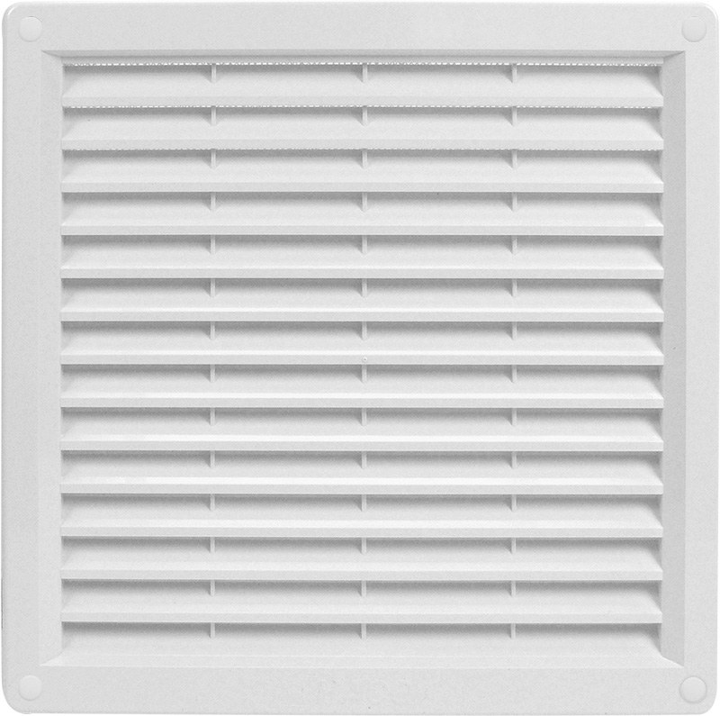 Haco Mřížka větrací 300×300 mm plastová s rámečkem a síťovinou bílá