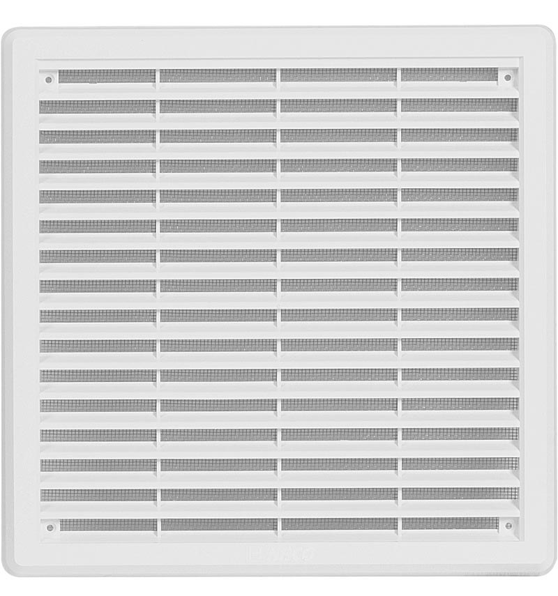 Haco Mřížka větrací 250×250 mm plastová se síťovinou bílá