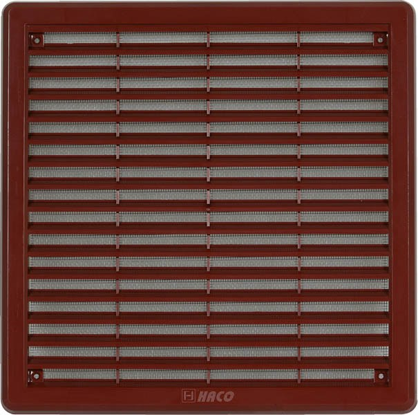 Haco Mřížka větrací 250×250 mm plastová se síťovinou hnědá