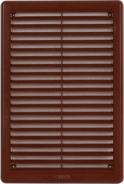 Haco Mřížka větrací 200×300 mm plastová se síťovinou hnědá