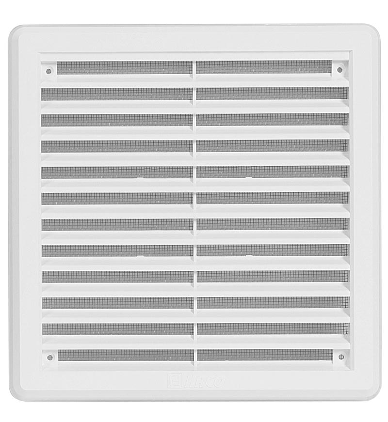 Haco Mřížka větrací 200×200 mm plastová se síťovinou bílá
