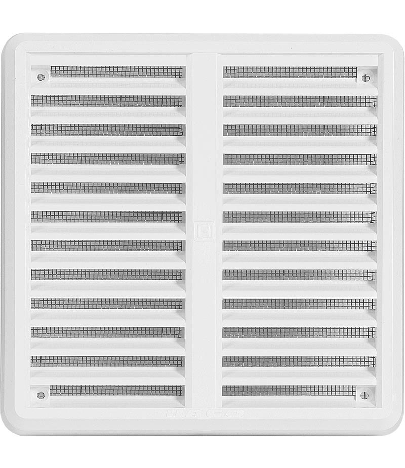 Haco Mřížka větrací 150×150 mm plastová se síťovinou bílá