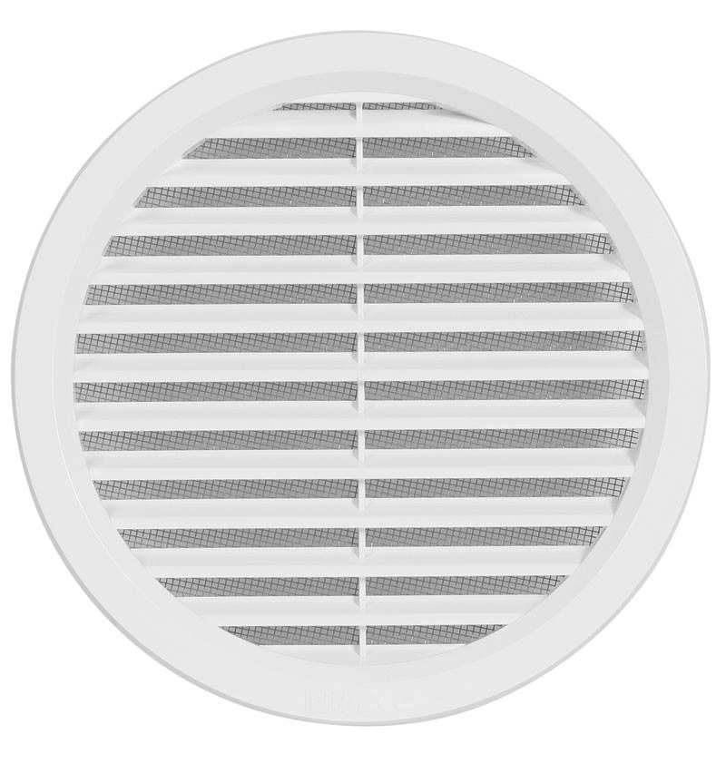 Haco Mřížka větrací kruhová 150 mm plastová se síťovinou bílá
