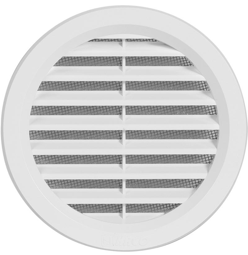 Haco Mřížka větrací kruhová 110 mm plastová se síťovinou bílá
