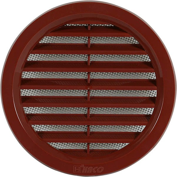 Haco Mřížka větrací kruhová 100 mm plastová se síťovinou hnědá
