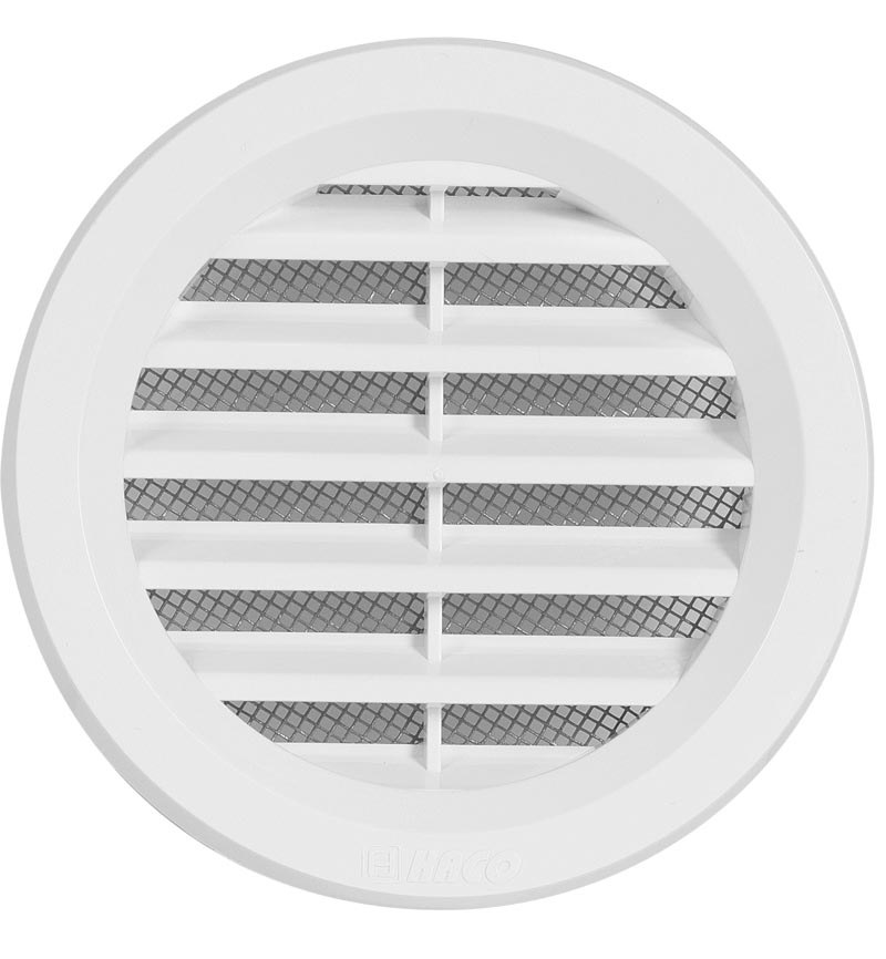 Haco Mřížka větrací kruhová 75 mm plastová se síťovinou bílá