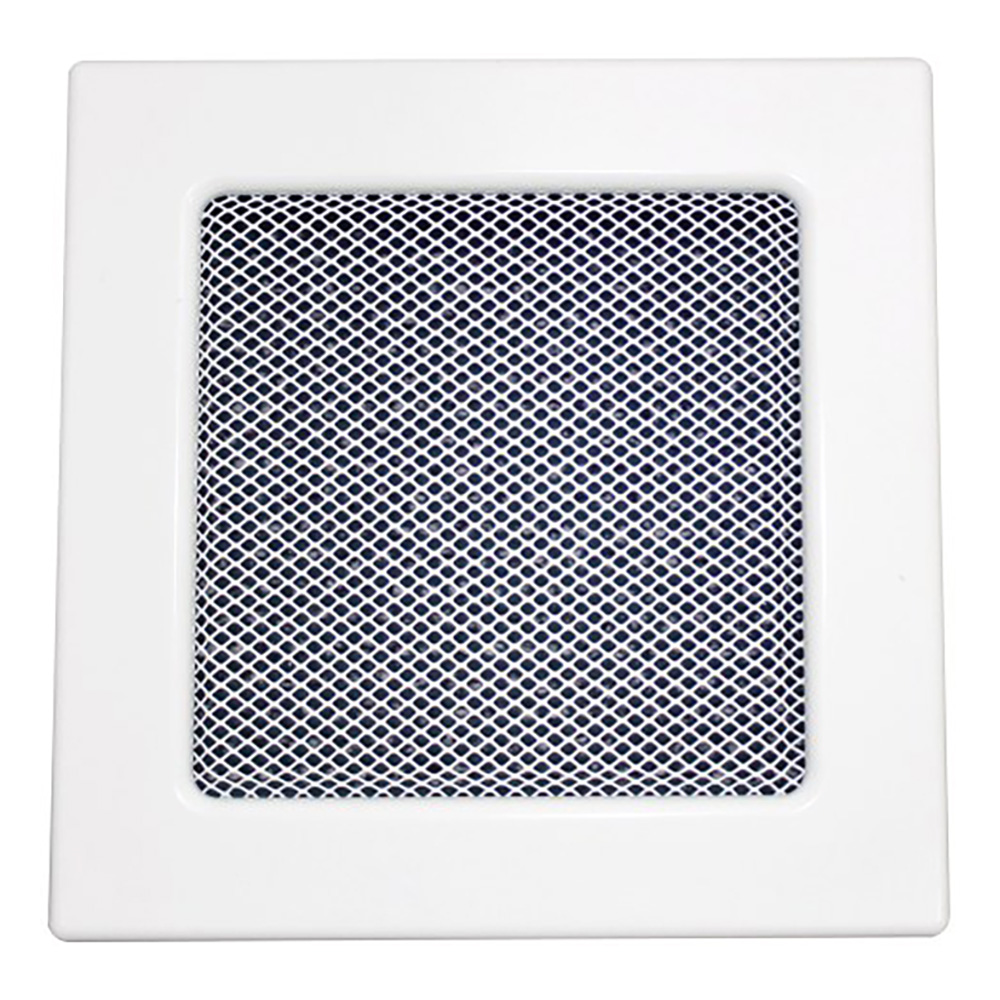 Haco Mřížka větrací 170×170 mm krbová ocelová s rámečkem a síťovinou bílá