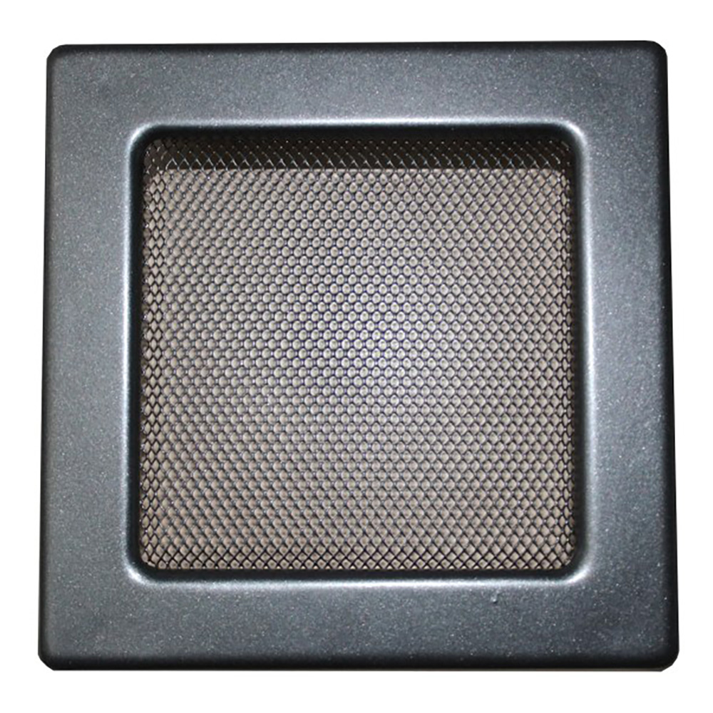 Haco Mřížka větrací 170×170 mm krbová ocelová s rámečkem a síťovinou grafit