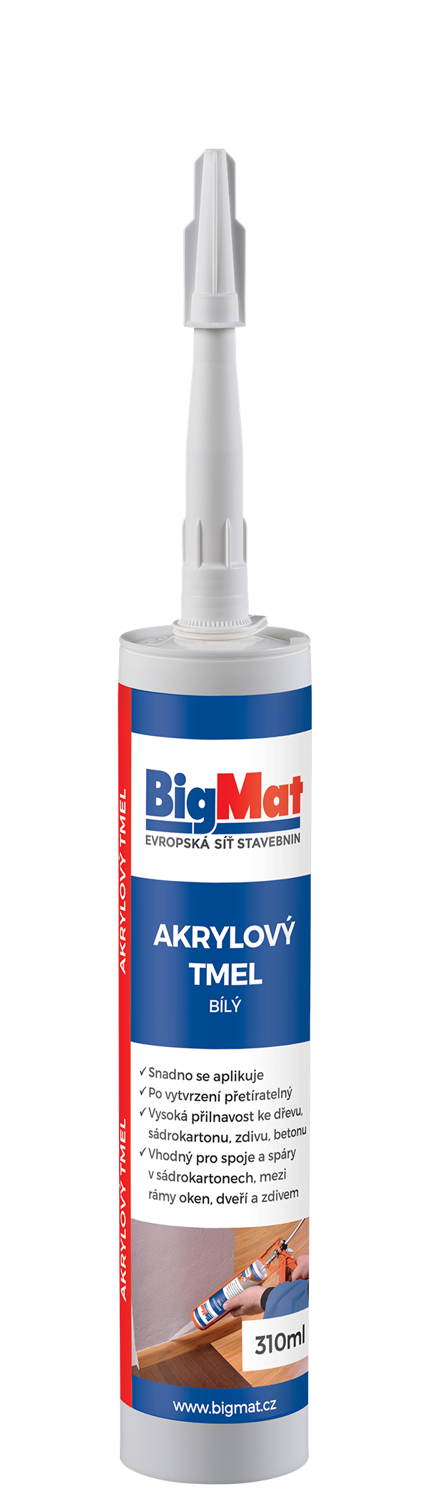 Tmel akrylový BigMat bílý 310 ml