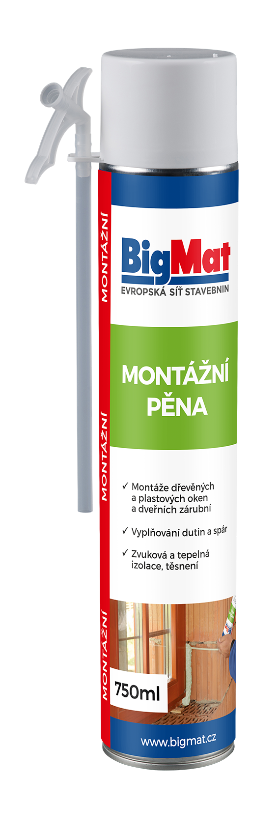 Pěna montážní trubičková BigMat 750 ml