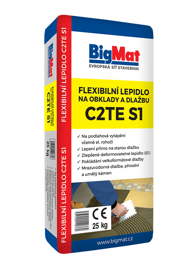 Lepidlo flexibilní na obklady a dlažbu C2TE S1 BigMat 25 kg