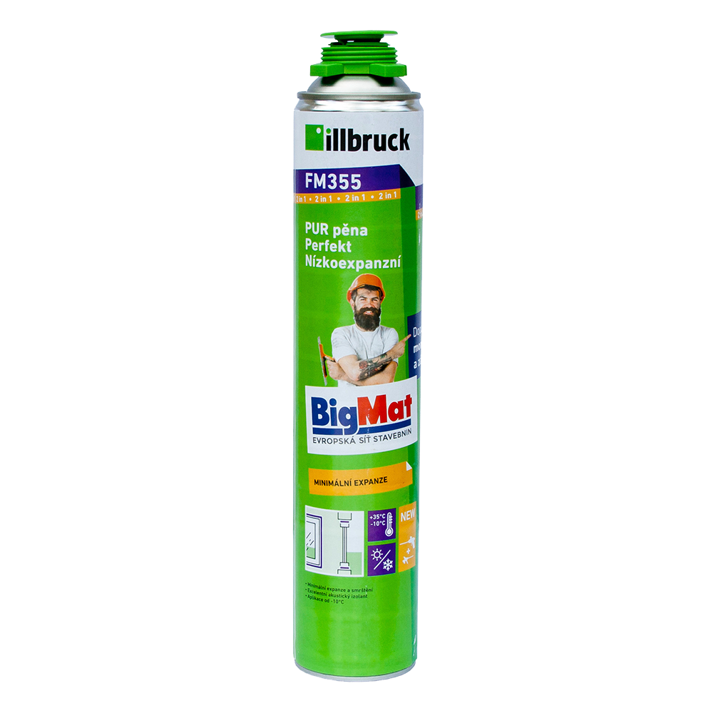 BigMat Pěna montážní pistolová nízkoexpanzní (FM355) 880 ml
