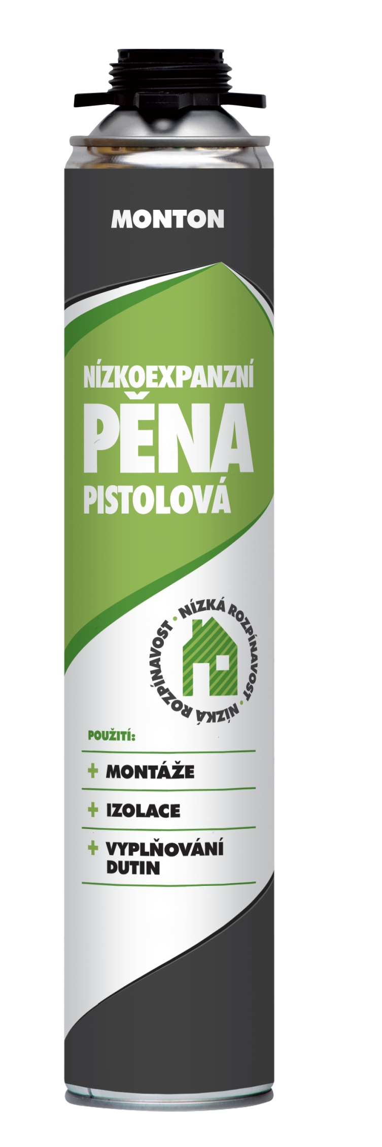 Pěna montážní pistolová nízkoexpanzní Monton 750 ml