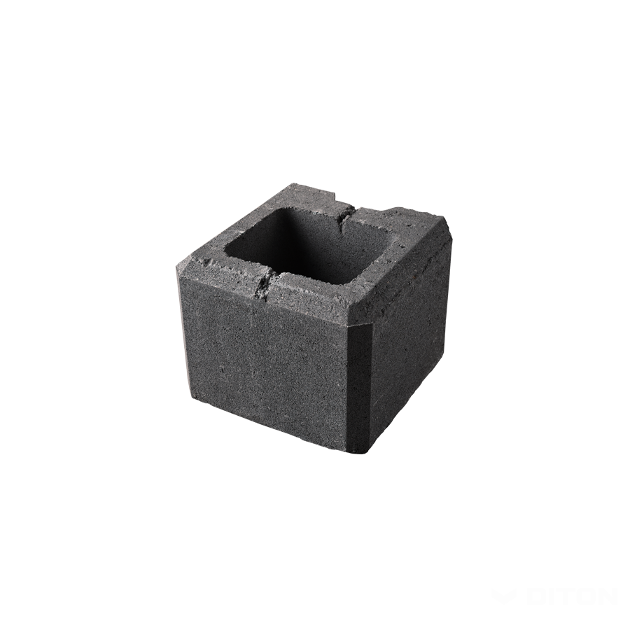 Diton Tvárnice plotová Viso 200×200×150 mm koncová poloviční černá (120)