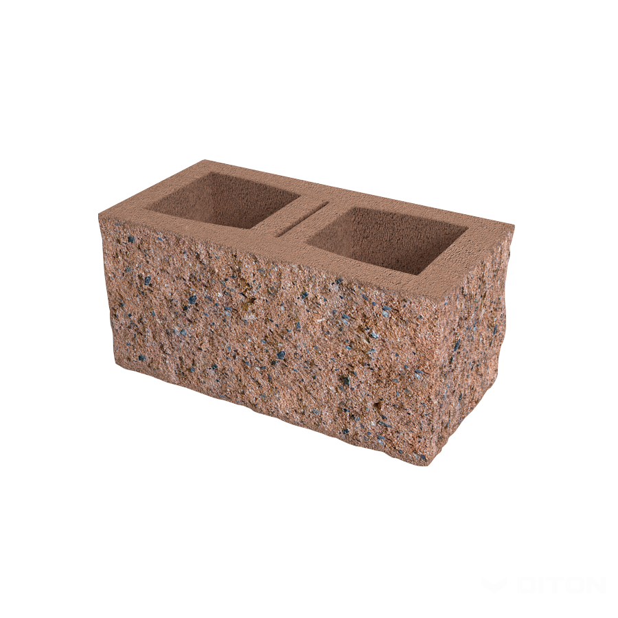 Diton Tvárnice plotová okrasná D2 395×200×190 mm trojstranná cihlová (60)