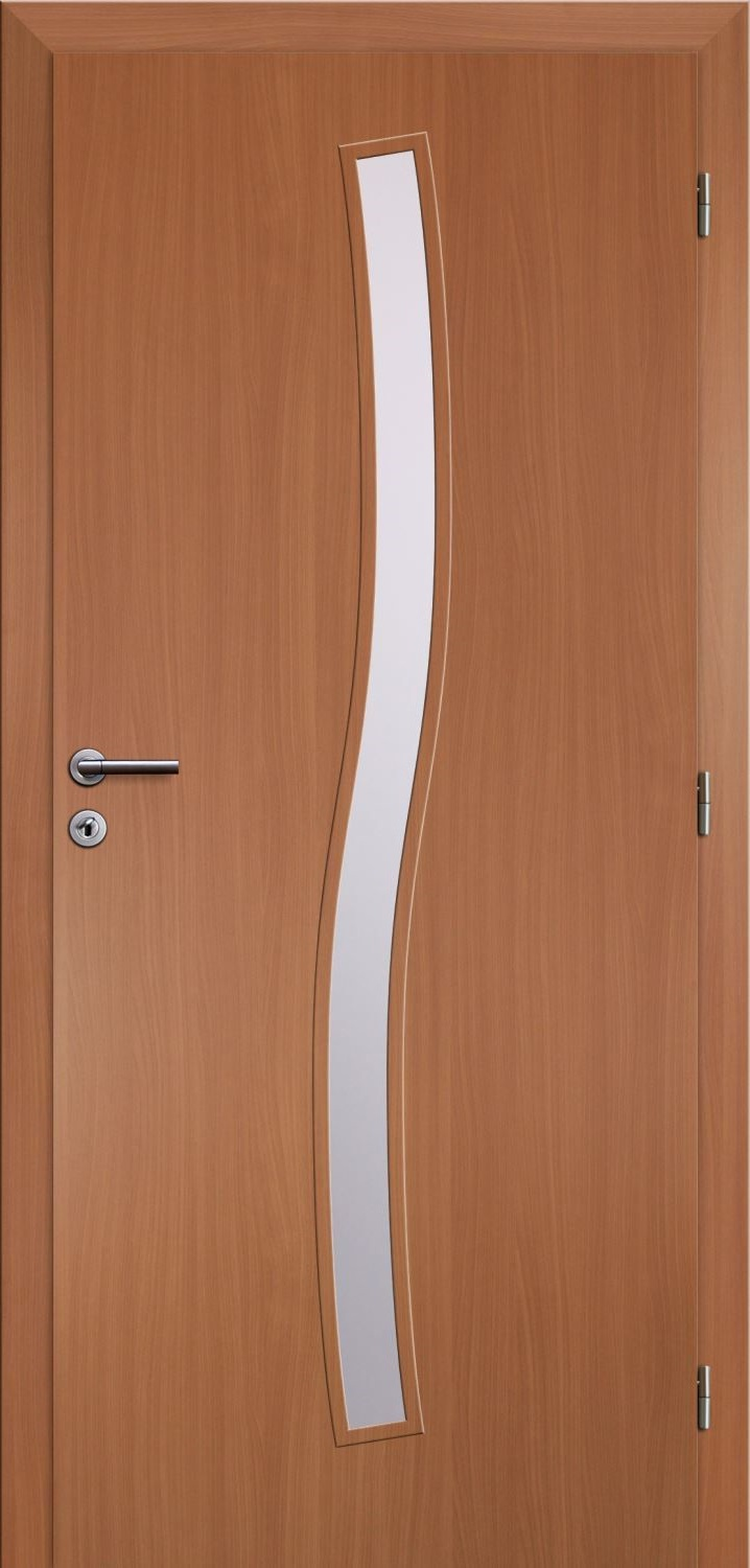 Solodoor Dveře fólie SMART 1 buk 80 P oblá hrana boční sklo satinato