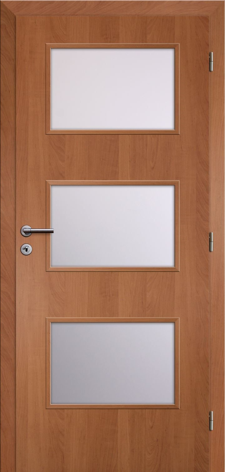 Solodoor Dveře fólie SMART 6 olše 80 P oblá hrana boční sklo satinato