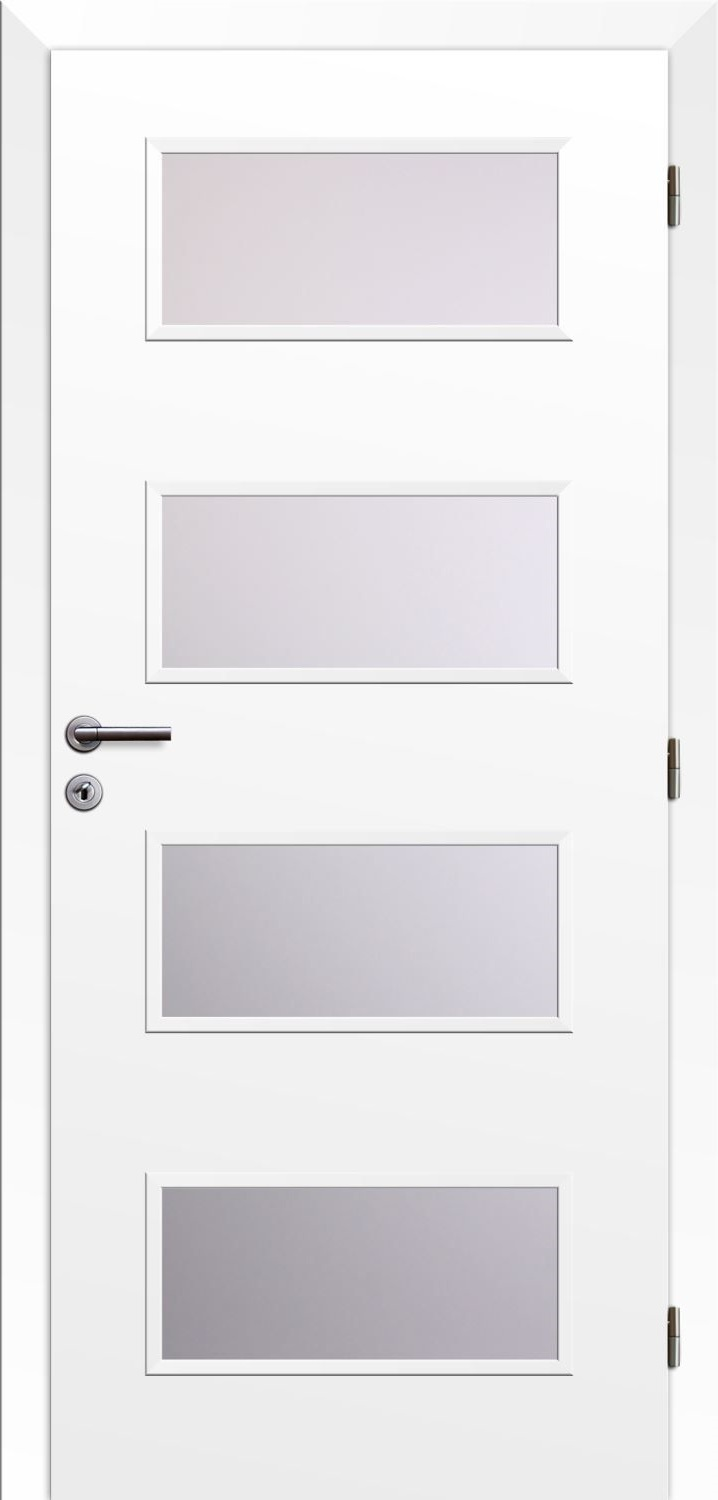 Solodoor Dveře fólie SMART 17 bílá 70 P oblá hrana boční sklo satinato