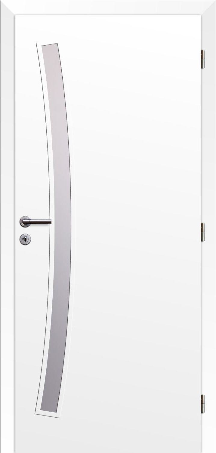 Solodoor Dveře fólie SMART 21 bílá 80 P oblá hrana boční sklo satinato