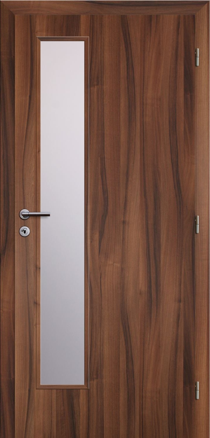 Solodoor Dveře fólie SMART 22 ořech 70 P oblá hrana boční sklo satinato