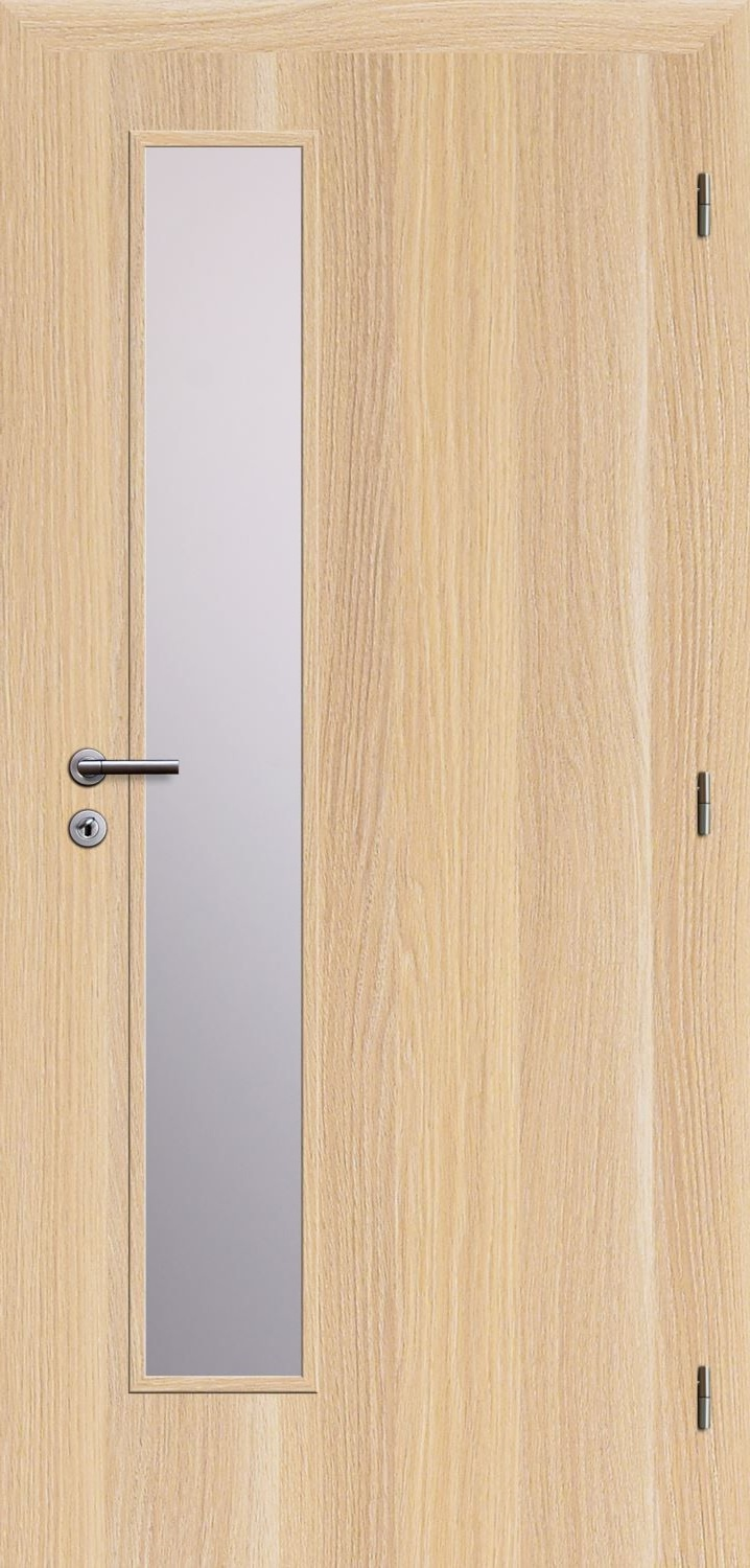 Solodoor Dveře struktur SMART 22 stockholm 90 P oblá hrana boční sklo satinato