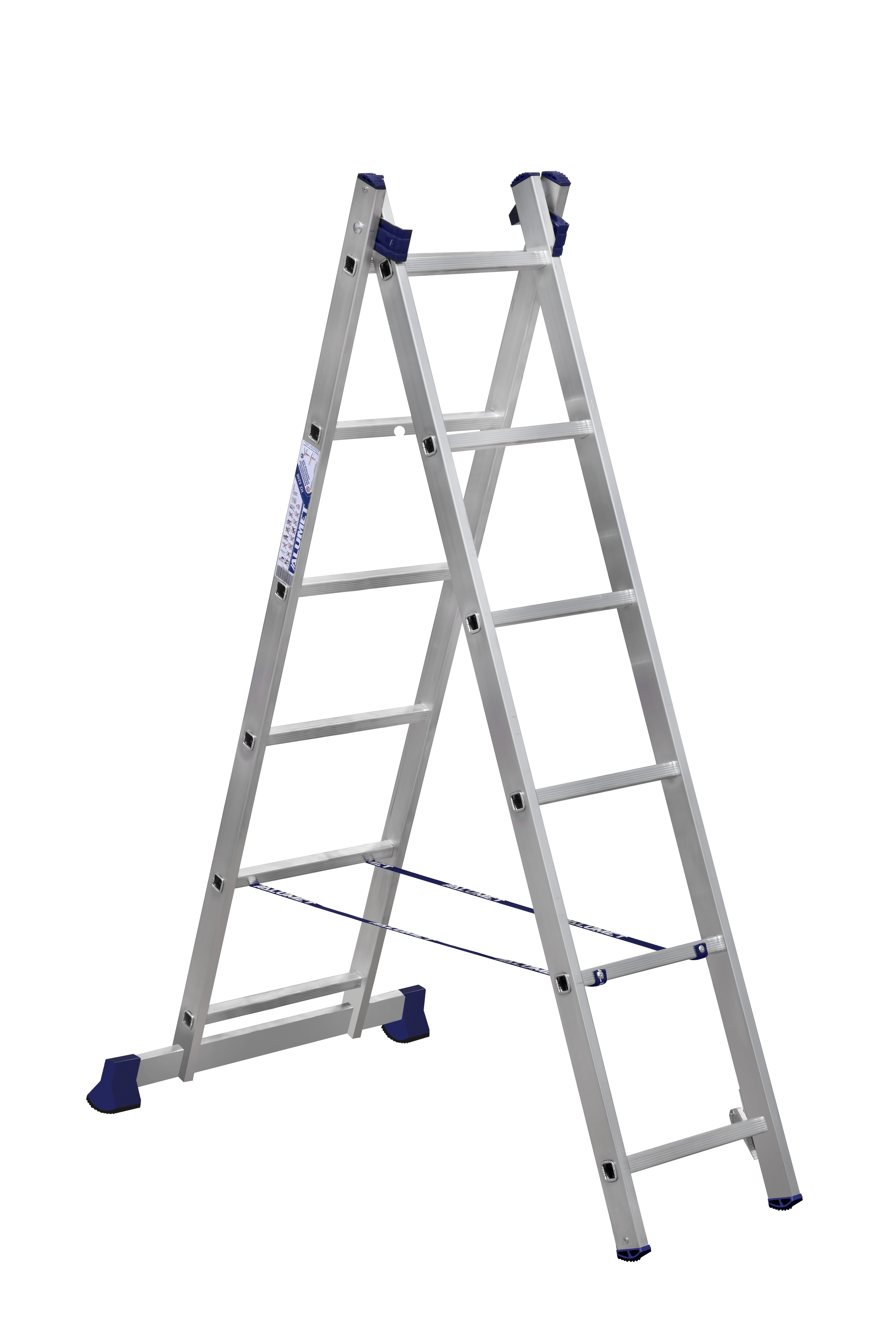 Alumet Žebřík hliníkový dvoudílný počet příček 2x6