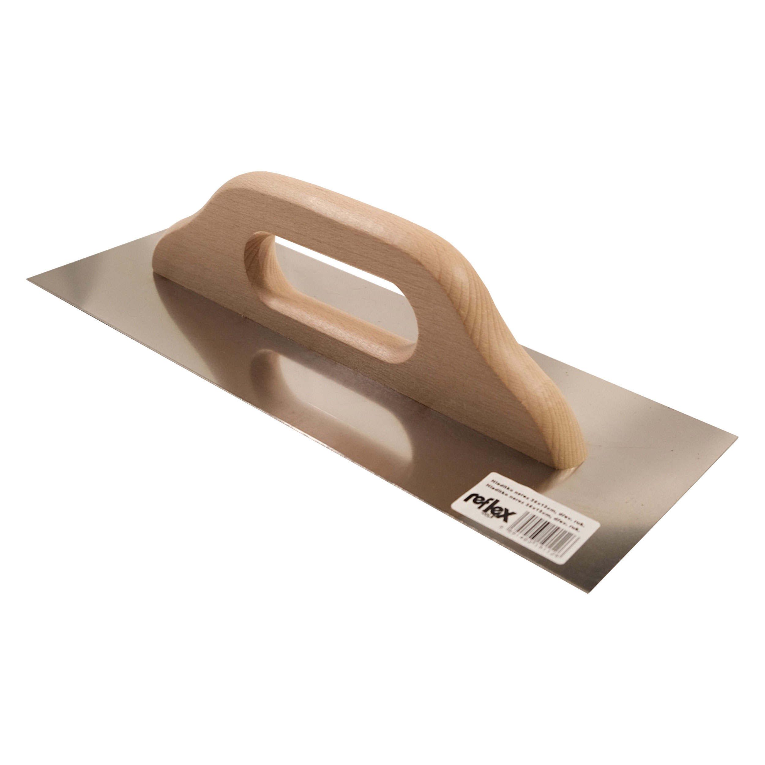 Toptrade Hladítko nerezové, s dřevěnou rukojetí, hladké, 360×130 mm
