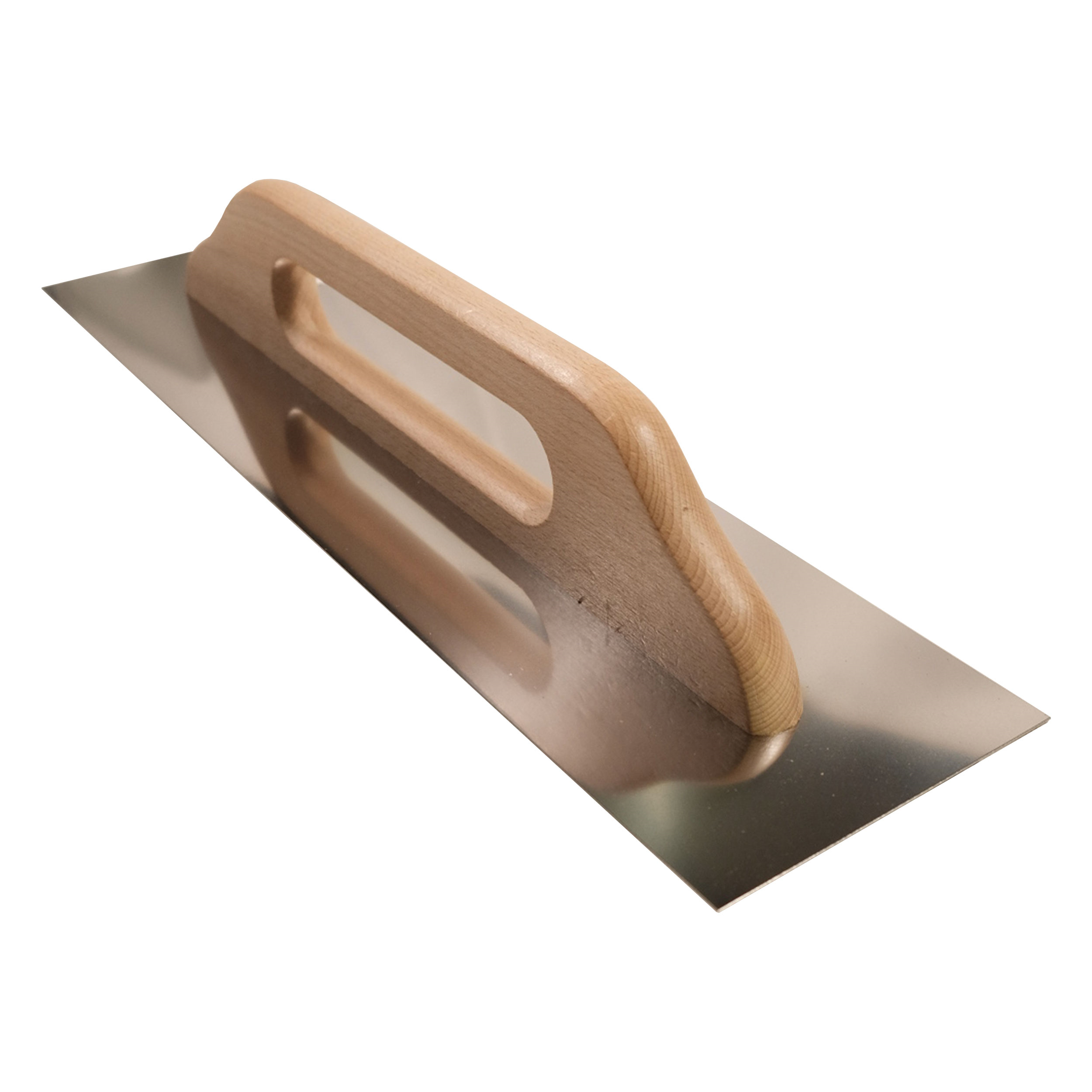 Toptrade Hladítko nerezové, s dřevěnou rukojetí, hladké, 500×130 mm, standard