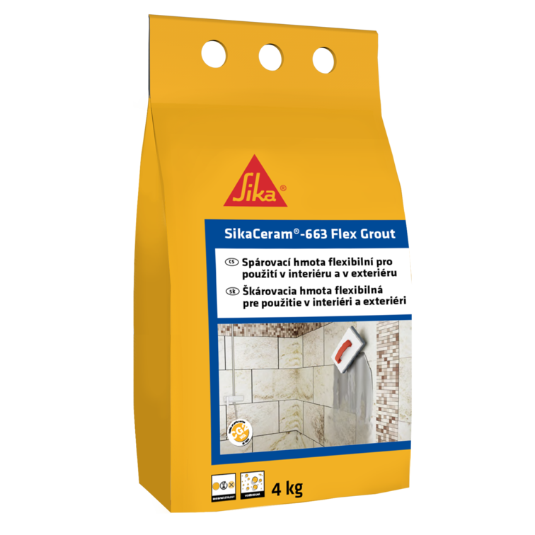 Sika Hmota spárovací cementová SikaCeram-663 Flex Grout jasmínová 4 kg