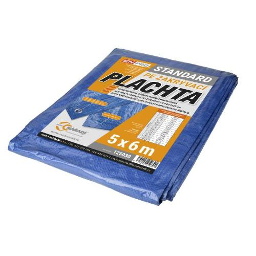 Plachta zakrývací Standard, 5×6 m, modro - stříbrná, Enpro
