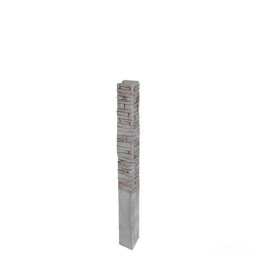Diton Sloupek plotový Quick wall stone 160 150×150×2500 mm koncový šedý mix (8)