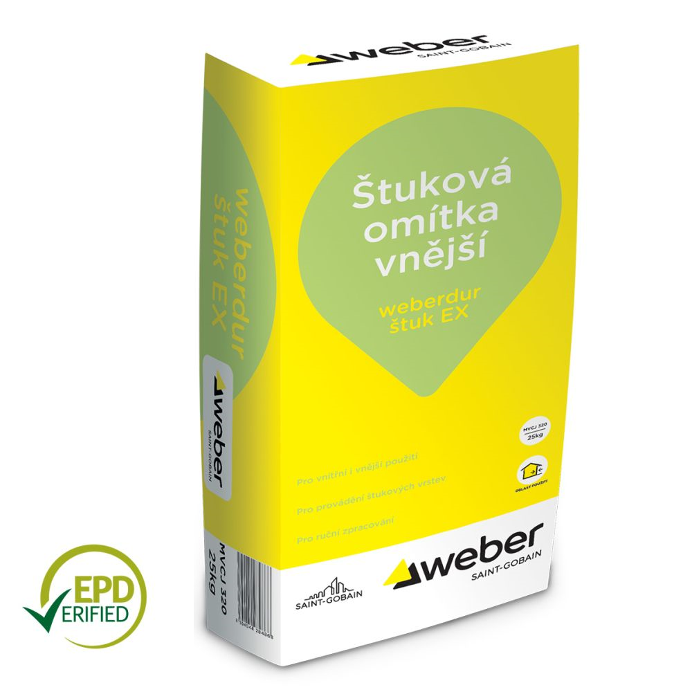 Weber Omítka štuková vnější weberdur štuk EX 25 kg