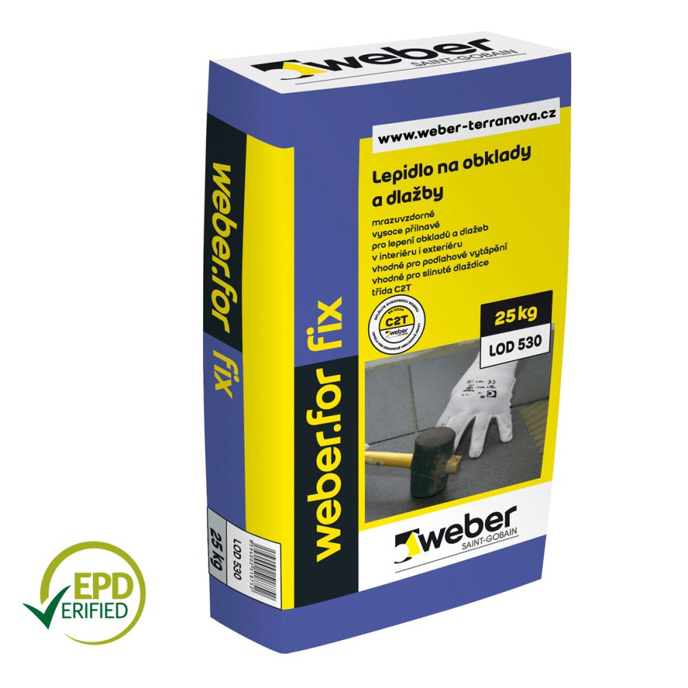 Weber Lepidlo na obklady a dlažby weberfor fix (C2T) 25kg
